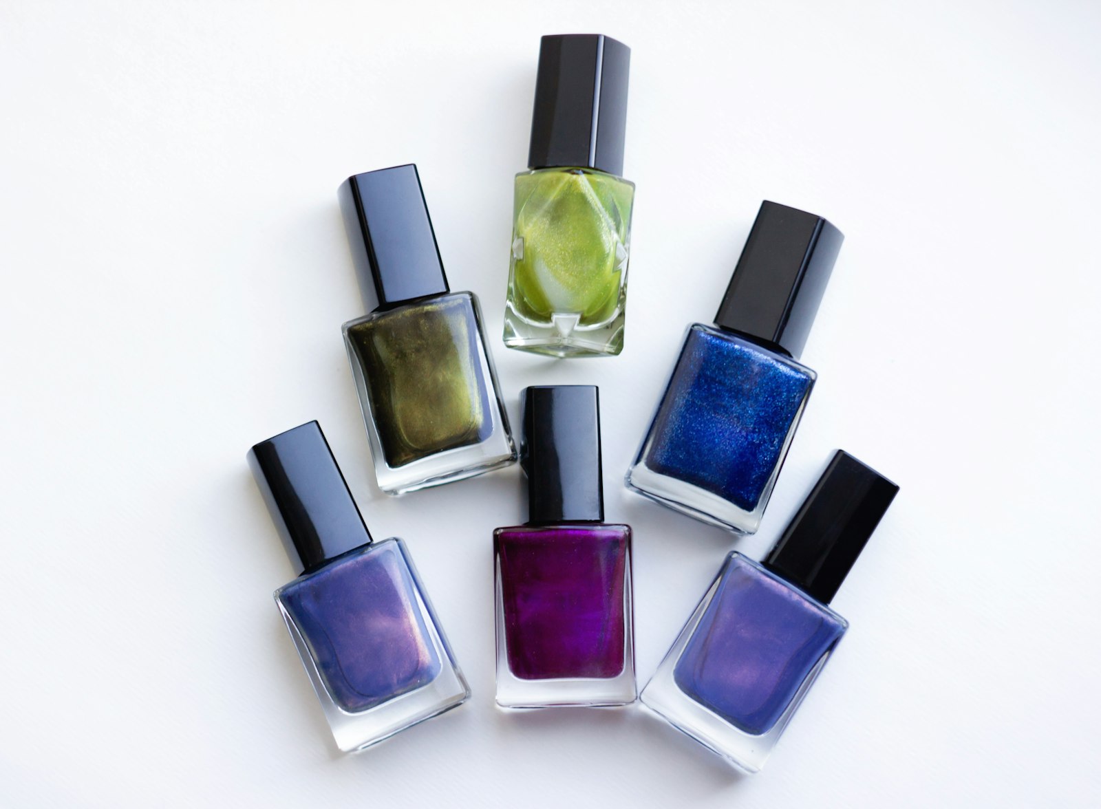 Colourful nail polish bottles